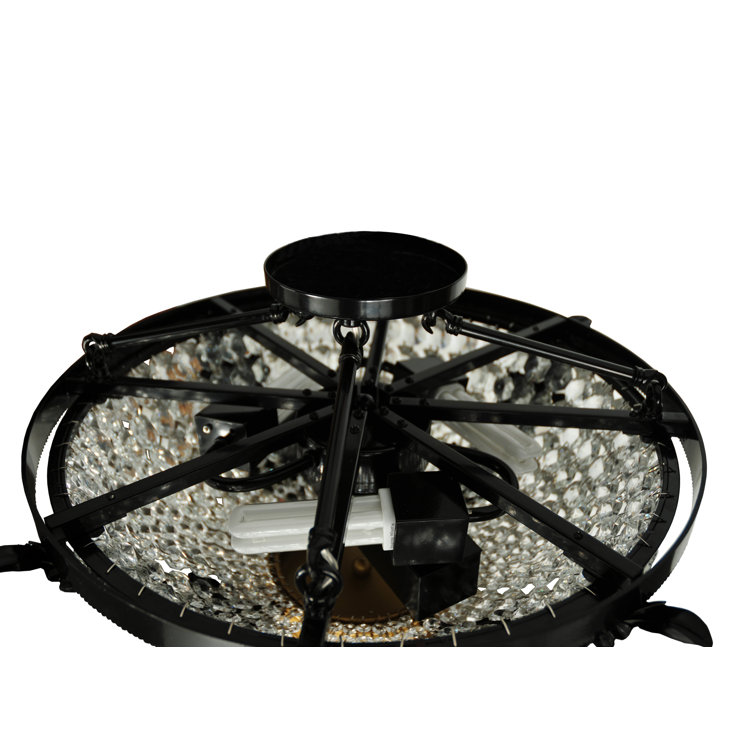 Elegant Black Crystal 3-Light Globe for Indoor/Outdoor Use