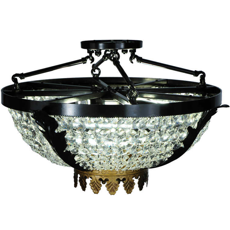 Elegant Black Crystal 3-Light Globe for Indoor/Outdoor Use