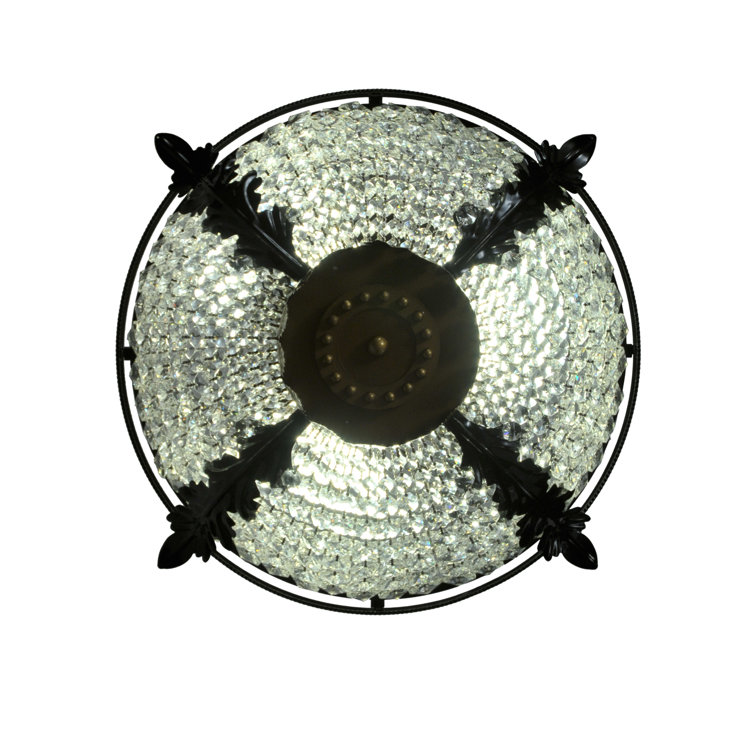 Elegant Black Crystal 3-Light Globe for Indoor/Outdoor Use