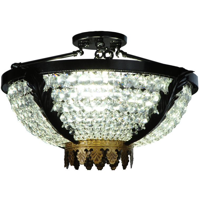 Elegant Black Crystal 3-Light Globe for Indoor/Outdoor Use