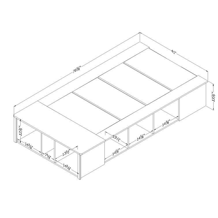 Twin Black Oak Wood Frame Captain's Bed with Storage Drawers