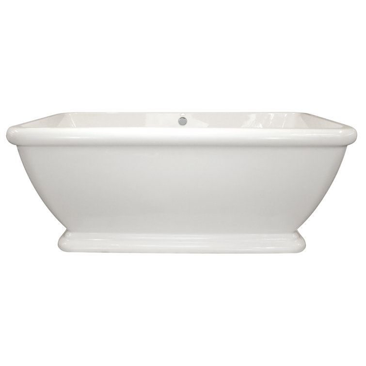 Rockwell 70'' Glossy White Freestanding Acrylic Bathtub
