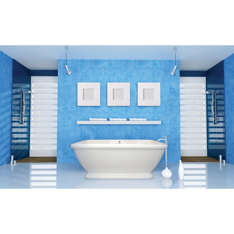 Rockwell 70'' Glossy White Freestanding Acrylic Bathtub