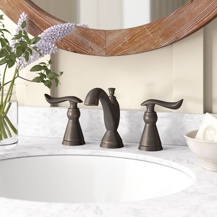 Venetian Bronze Widespread 2-Handle Bathroom Faucet with Drain Assembly