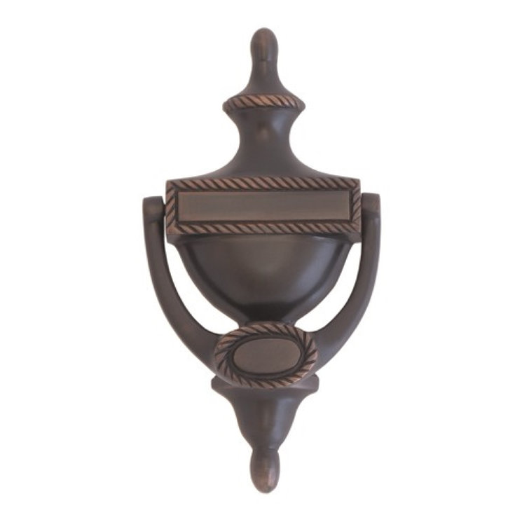 Antique Brass Georgian Style Rope Trimmed Door Knocker