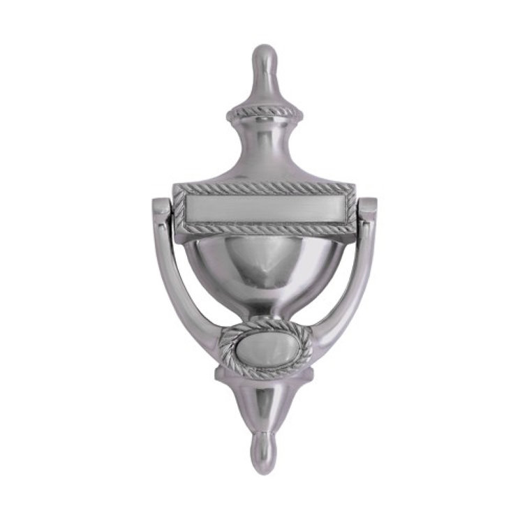 Satin Nickel Georgian Style Rope Trimmed Door Knocker