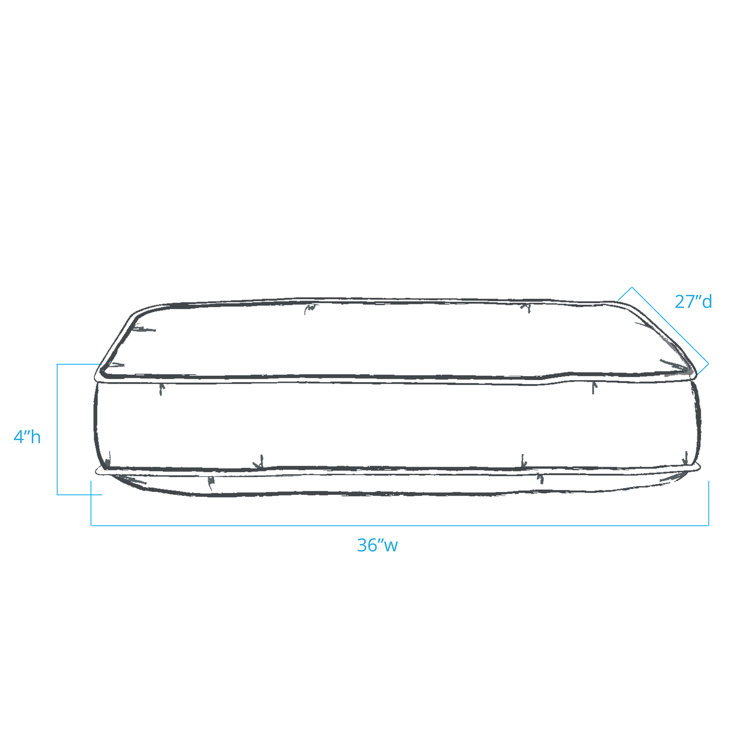 Medium Red Cotton Rectangular Outdoor Pet Bed
