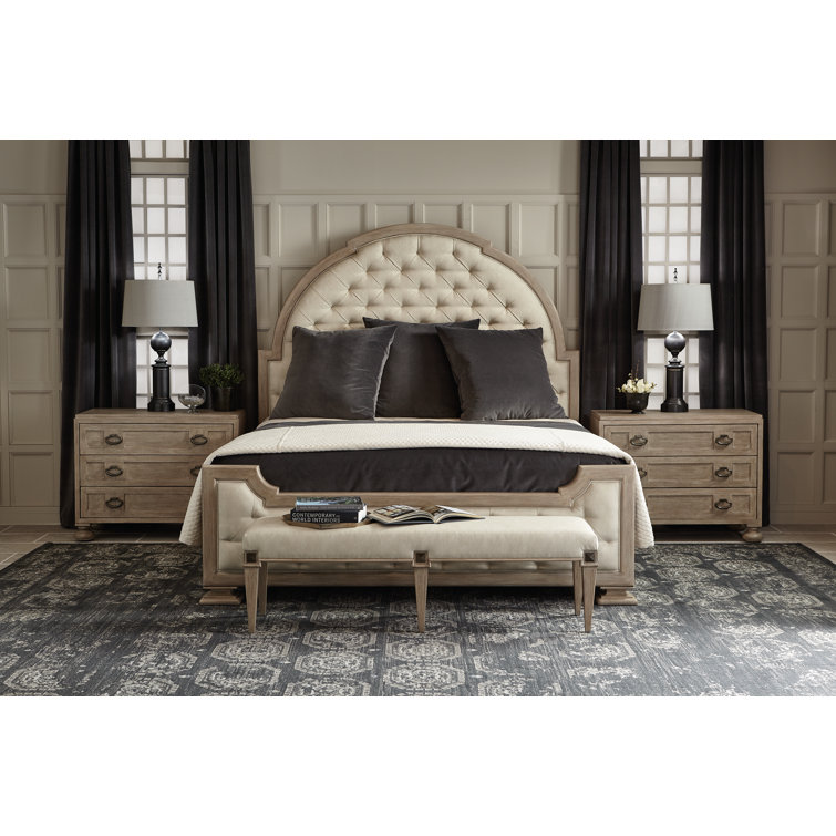 Santa Barbara 39" Antique White Travertine & Oak Bachelor's Chest