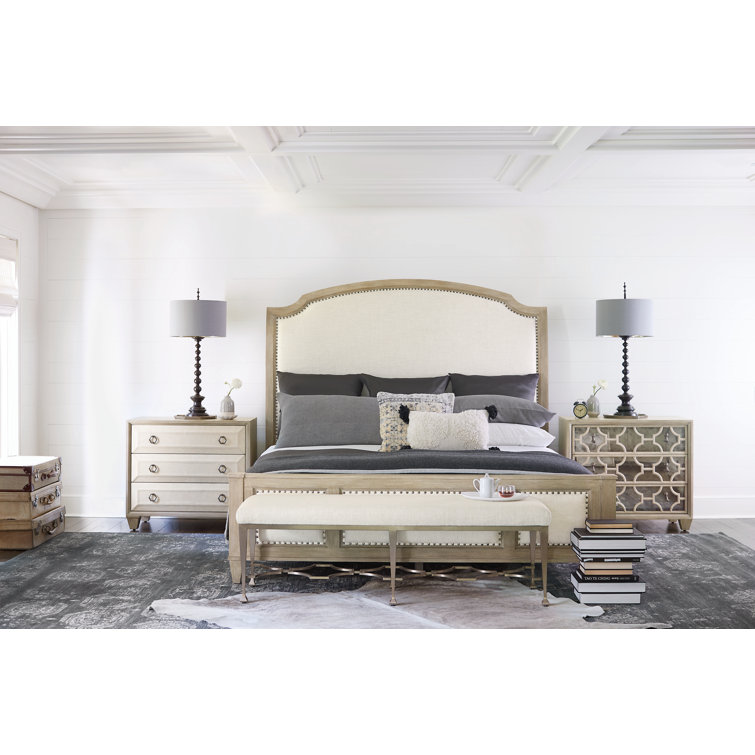 Beige Oak and Ash Transitional 3-Drawer Nightstand