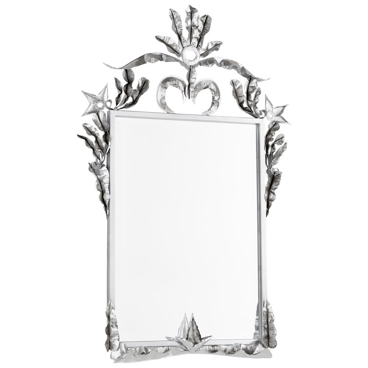 Elegant Burgess Silver Iron Rectangular Wall Mirror