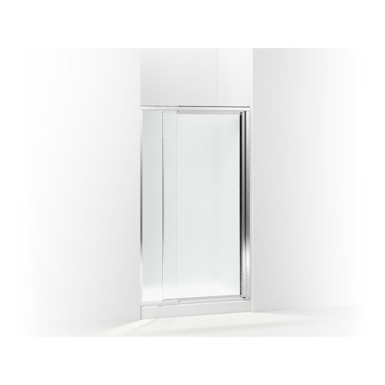 Vista Pivot II Silver Pebbled Glass 42'' x 65.5'' Shower Door