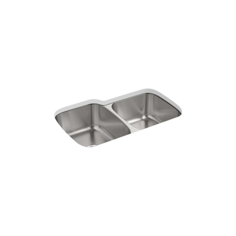 McAllister 31.75'' Stainless Steel Double Bowl Undermount Kitchen Sink