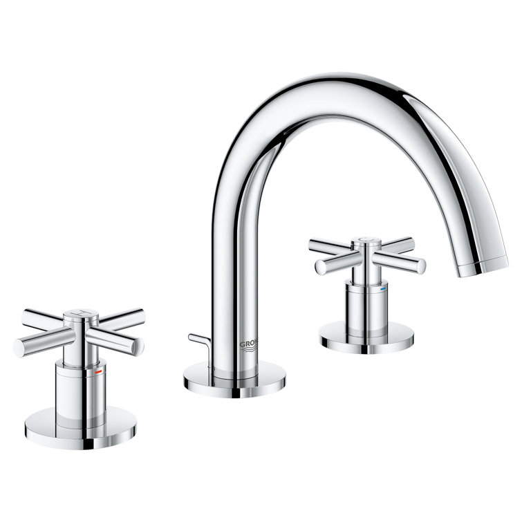 Elegant Brushed Nickel Widespread Bathroom Faucet with Chrome Finish