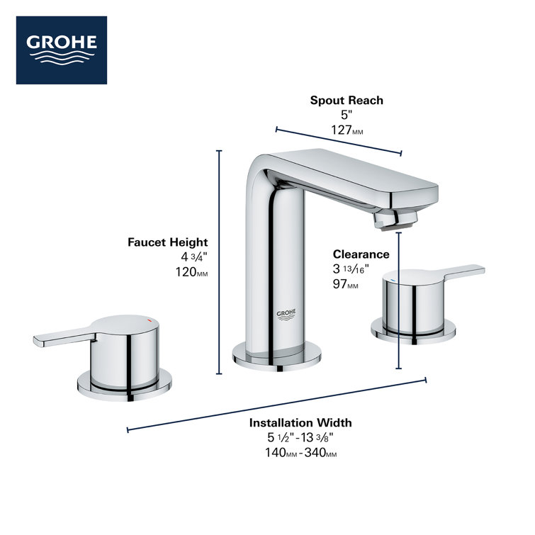 Lineare Minimalist Chrome Double-Handle Bathroom Faucet