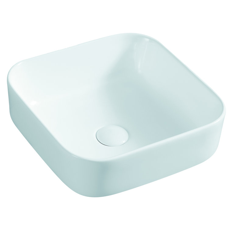 Torino White Ceramic Square Vessel Sink 15.5"