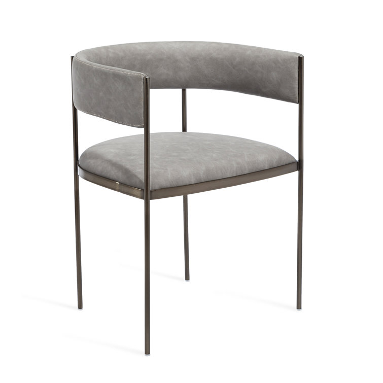 Charcoal Faux Leather 20"x28" Upholstered Dining Chair