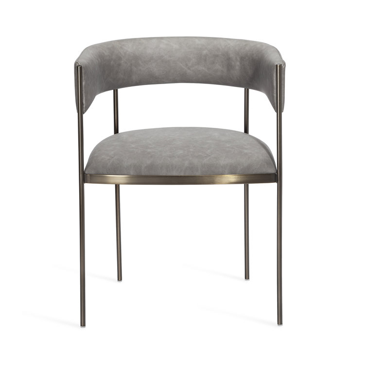 Charcoal Faux Leather 20"x28" Upholstered Dining Chair