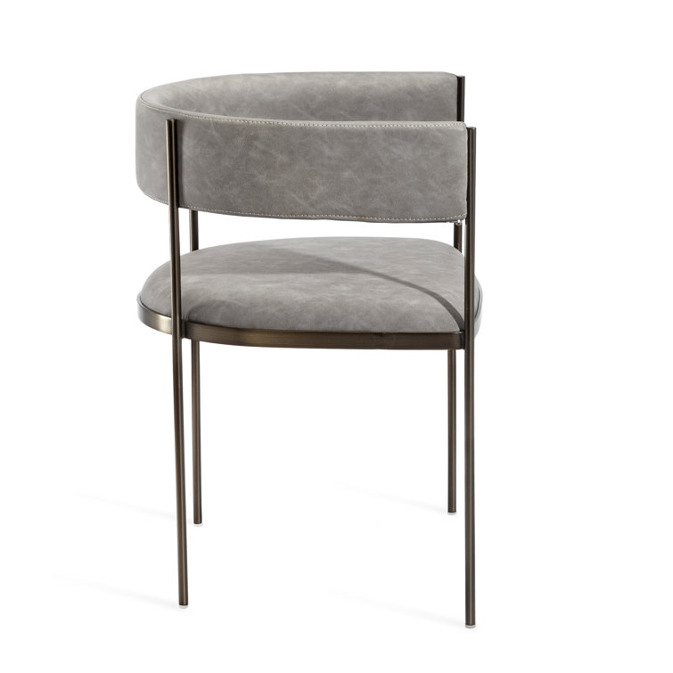 Charcoal Faux Leather 20"x28" Upholstered Dining Chair