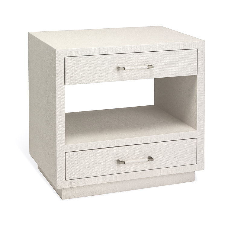Taylor Solid Wood 2-Drawer Nightstand in Natural White