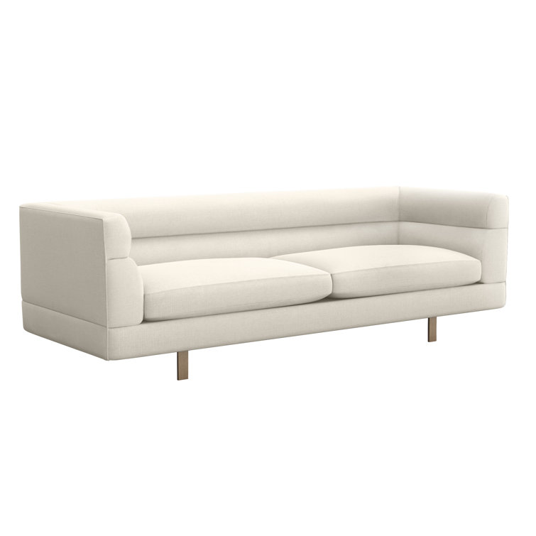 Pearl Fabric and Wood Ornette Sofa