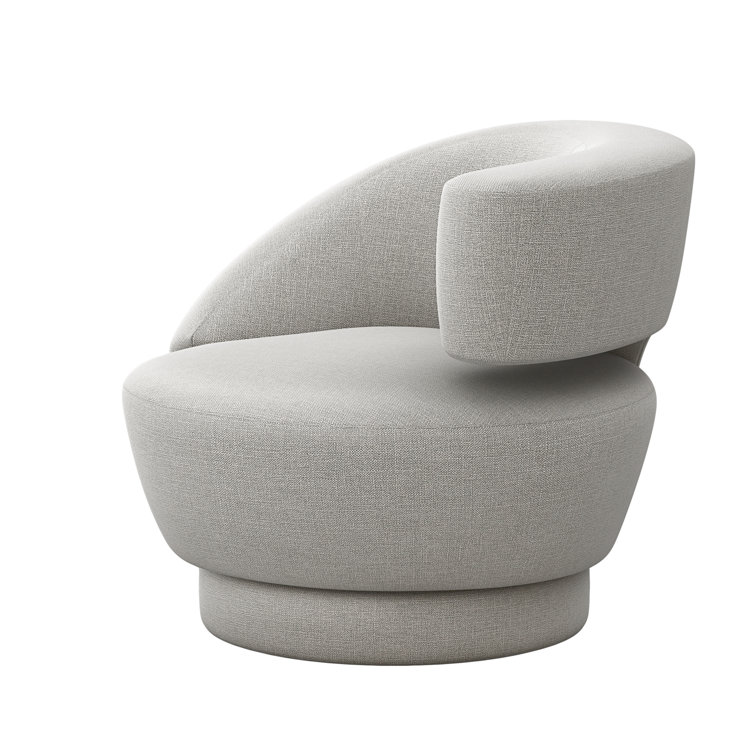 Pure Gray Handcrafted Swivel Accent Chair