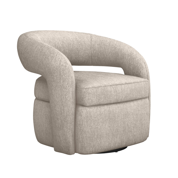 Bungalow Handcrafted Wood Swivel Accent Chair