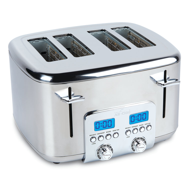 Stainless Steel Digital 4-Slice Toaster with Wide Slots