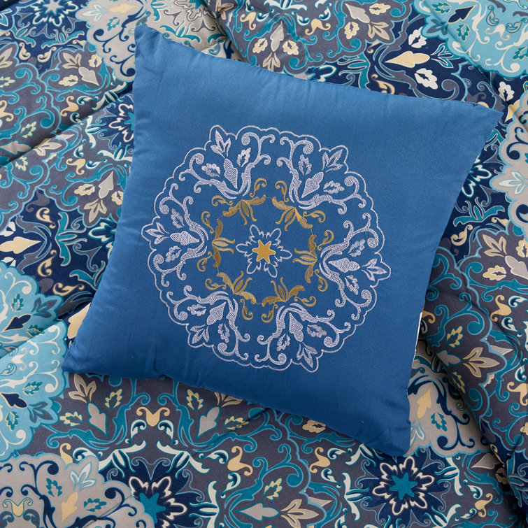 Granada Blue Reversible Microfiber Full Comforter Set