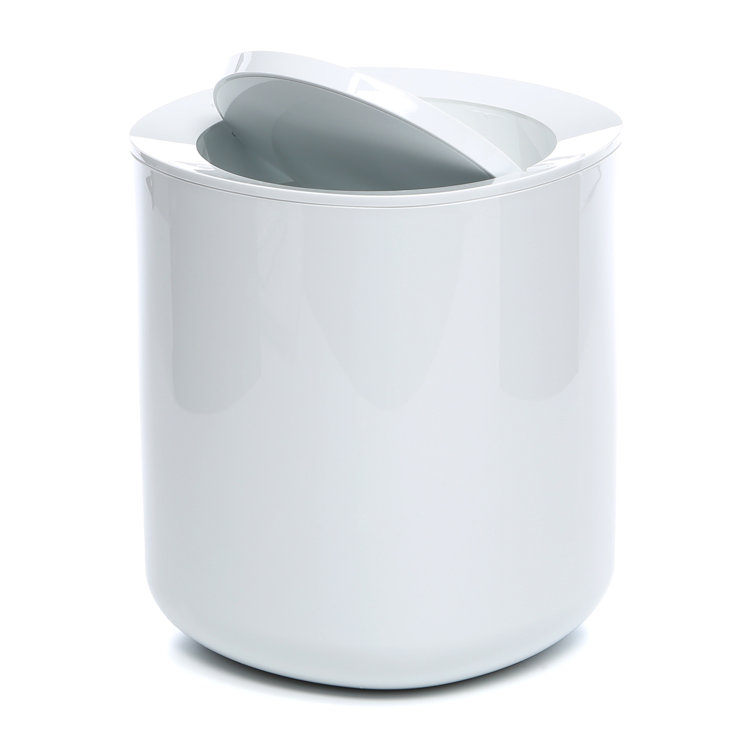 Minimalist White Plastic Bathroom Waste Bin
