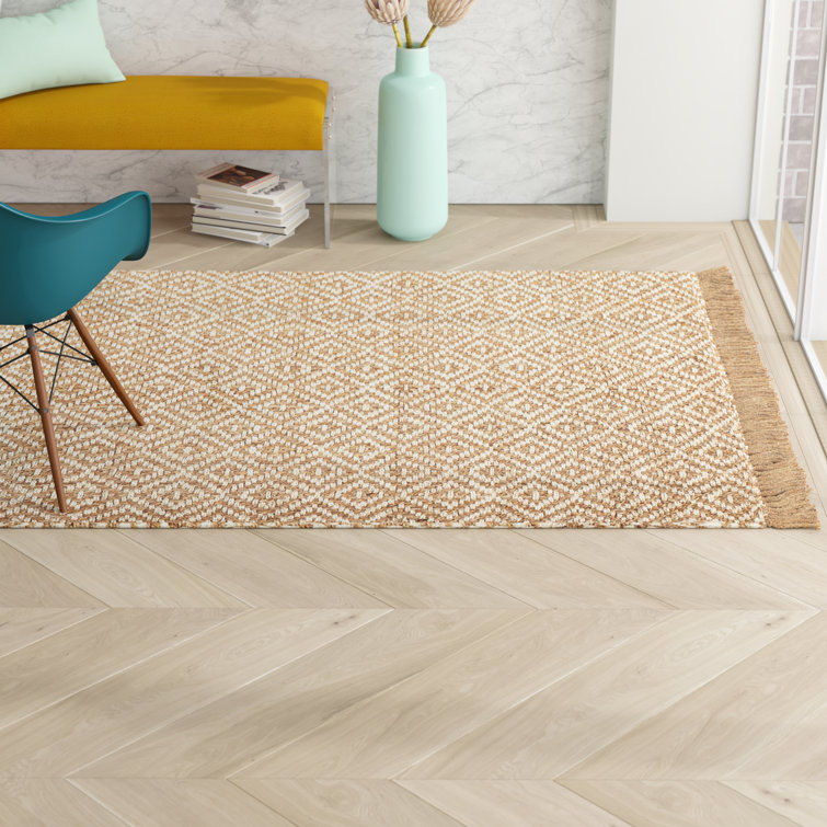Ivory and Natural Braided Jute 10' x 14' Area Rug