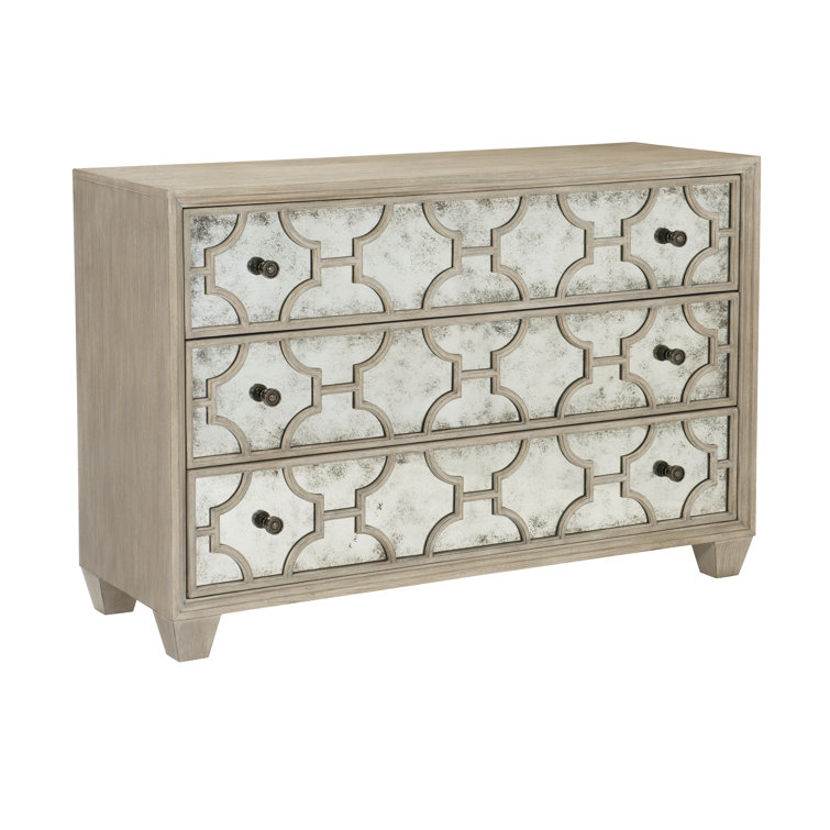 Santa Barbara Mirrored 3-Drawer Light Wood Dresser