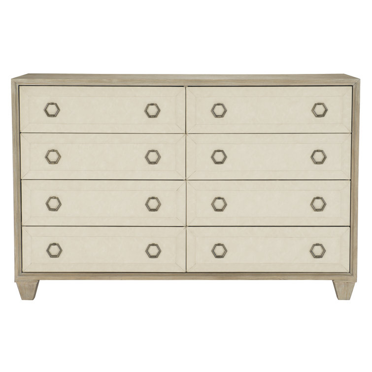 Santa Barbara White Double Dresser with Oak Frame