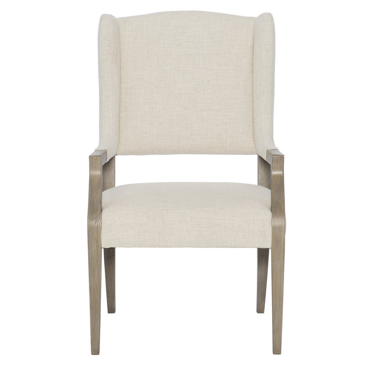 Handcrafted White Sandstone Wood Dining Arm Chair