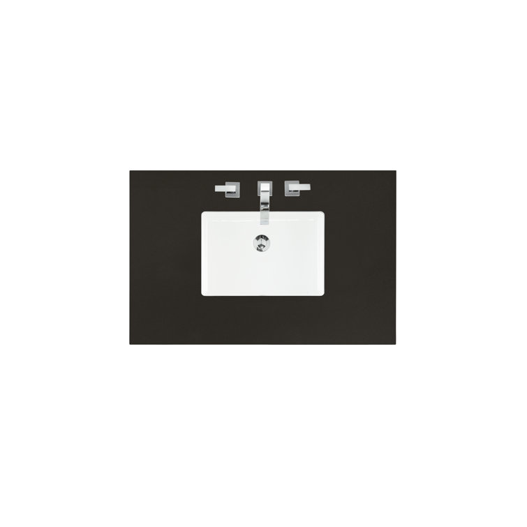 Urban Gray Solid Wood Single Vanity with Porcelain Sink