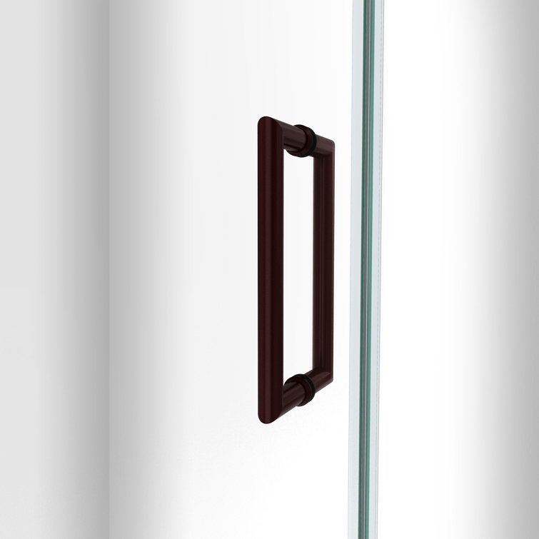 Unidoor-LS 43" Black Frameless Hinged Shower Door with ClearMax Glass