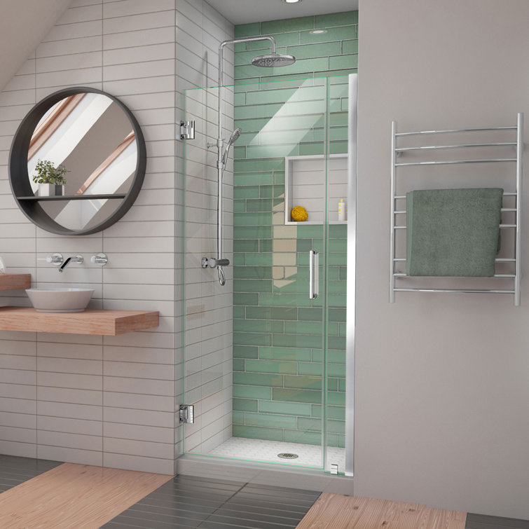 Unidoor-LS 29'' W x 72" H Frameless Hinged Shower Door with ClearMax Technology