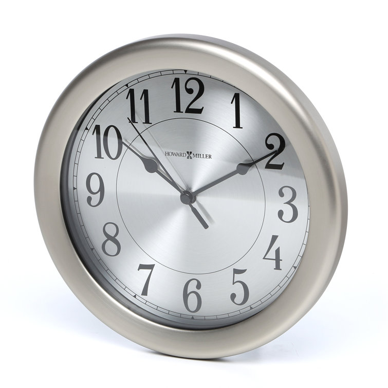 Pisces Brushed Nickel 8.5" Round Wall Clock