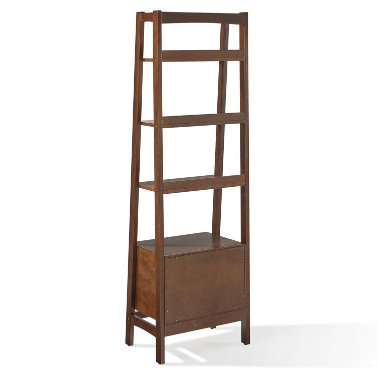 Landon Mid-Century Mahogany Narrow Etagere Bookcase