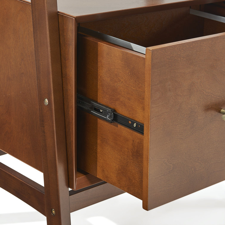 Landon Mid-Century Mahogany Narrow Etagere Bookcase