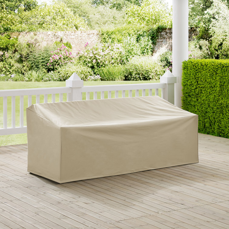 Tan Heavy-Duty Vinyl Outdoor Patio Sofa Cover