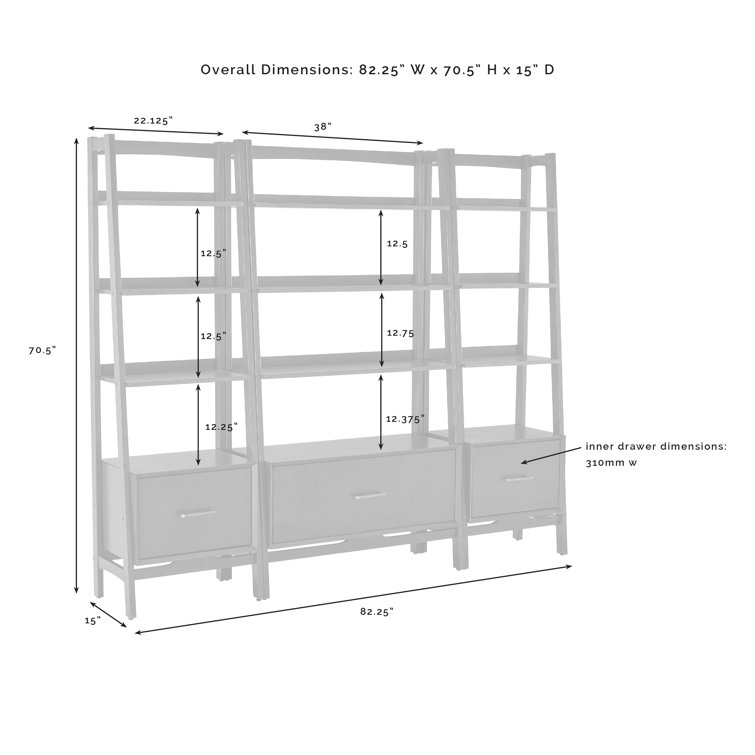 Landon Mid-Century Modern White Wood 3pc Etagere Set