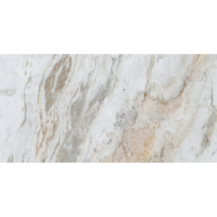 Kalta 12" x 24" Polished White Marble Look Tile