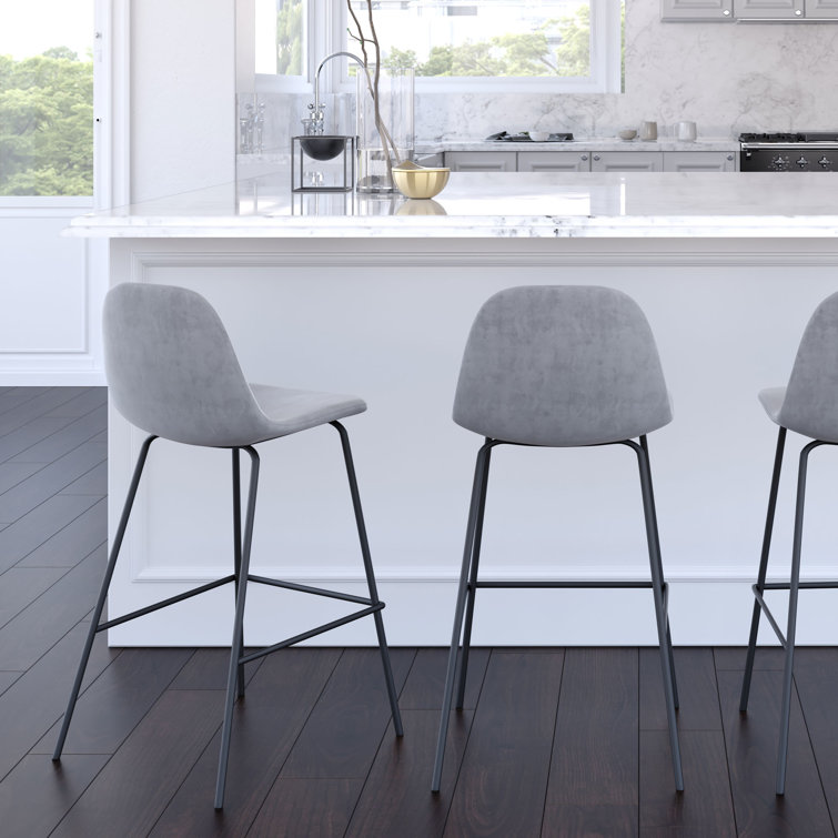 Maxine Vintage Black Metal Frame Vegan Leather Counter Stool