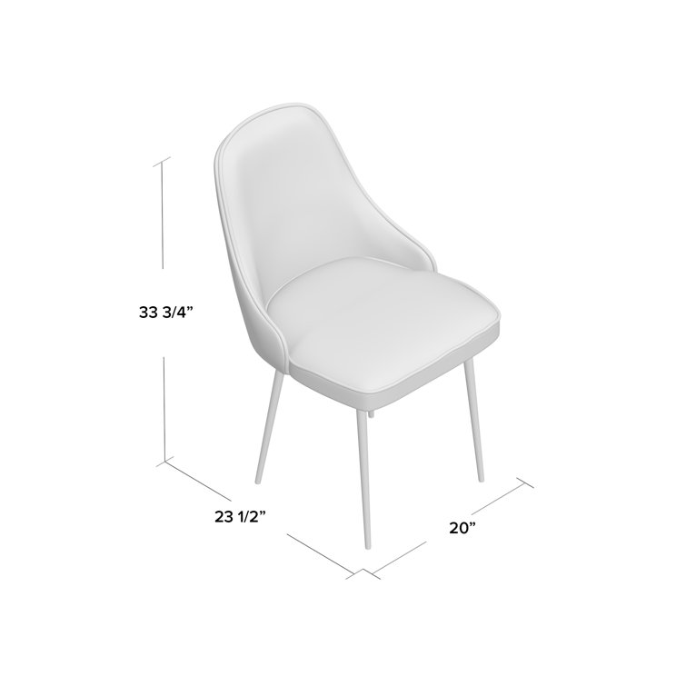 High-Back Silver Velvet Upholstered Parsons Side Chair with Chrome Frame
