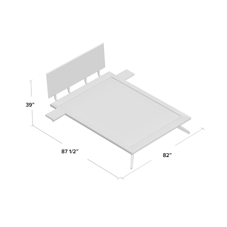 California King Natural Cherry Wood Frame Bed with Headboard