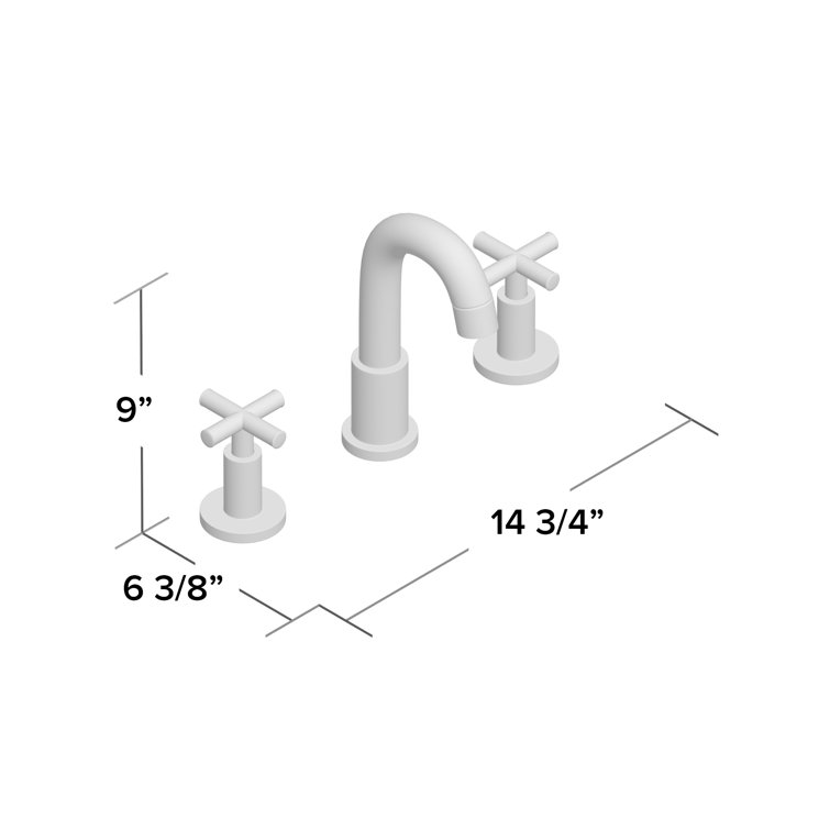 Brushed Nickel Widespread 2-Handle Bathroom Faucet with Cross Handles