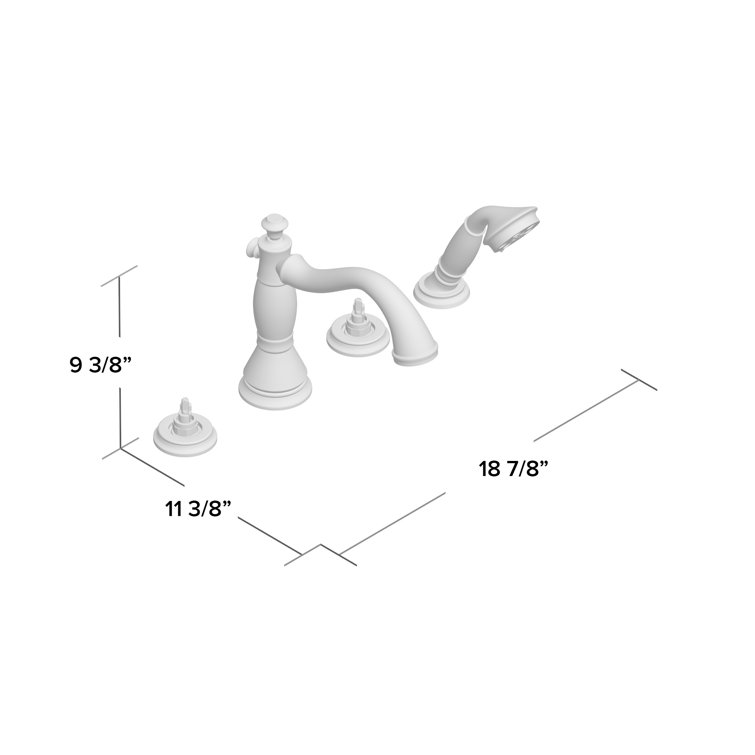 Stainless Steel Deck Mounted Roman Tub Faucet with Handshower