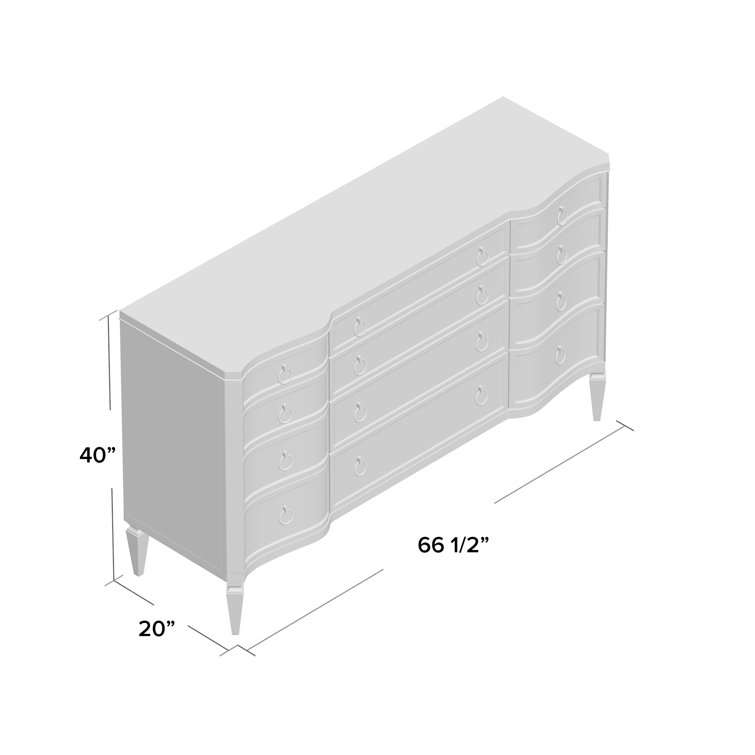Transitional Birch and Maple 12-Drawer Dresser in Brown