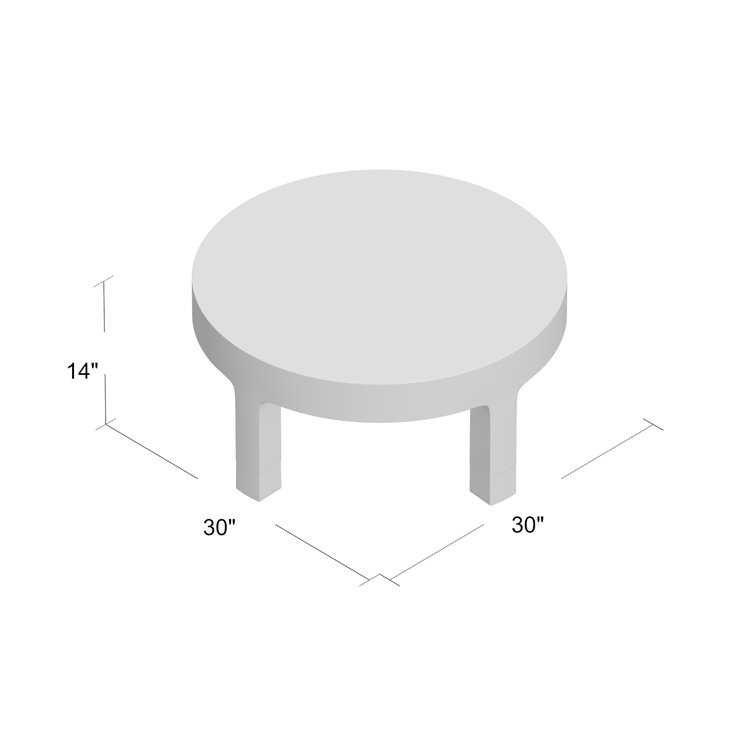 White Linen and Silver Round Coffee Table
