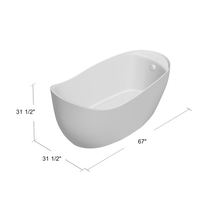 Nova 67'' White Freestanding Acrylic Air Bathtub